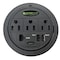 Electriduct Outlet Tap, USB, Cat6, 5-15R, 5-15P, 3 to 25 ft., Black PDC-SW-GMPT-ED-CAT6 - alternate 1